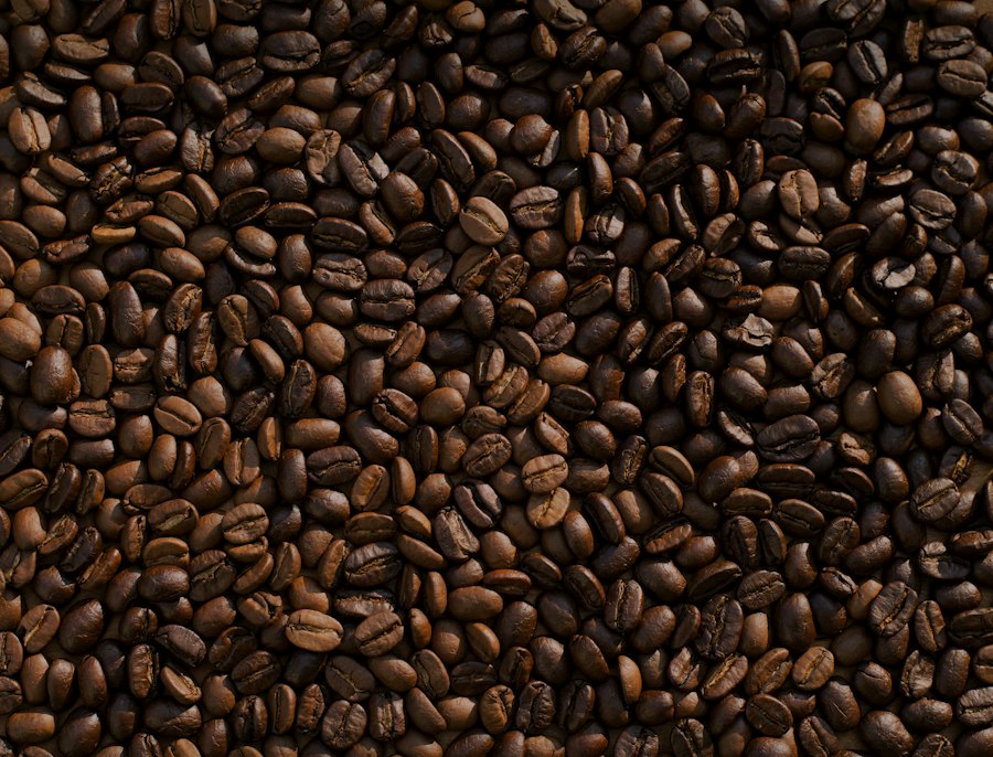 焙煎されたコーヒー豆